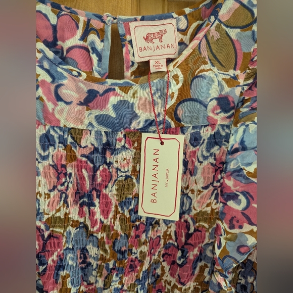 NWT Banjanan Iris Dress color Techni Floral Sudan - Picture 2 of 5
